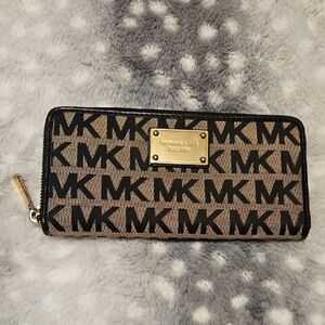 Michael Kors Tan and Black Logo Wallet